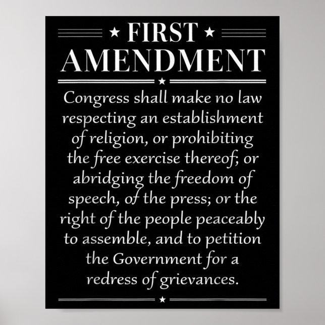 1st First Amendment U.s. Constitution Patriot  Poster (Framsidan)