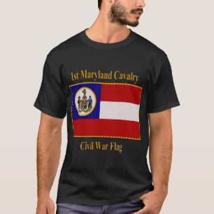 1st Flagga för Maryland kavalleriinbördeskrig Tee