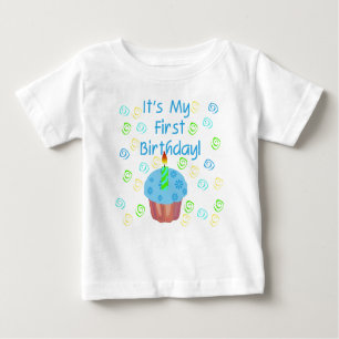 1st födelsedag för blåttmuffin t shirt