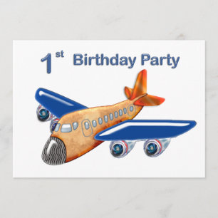 1st födelsedag för fantastiskt flygplan inbjudningar