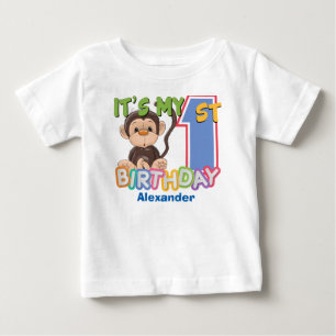 1st födelsedag för gullig apa t shirt