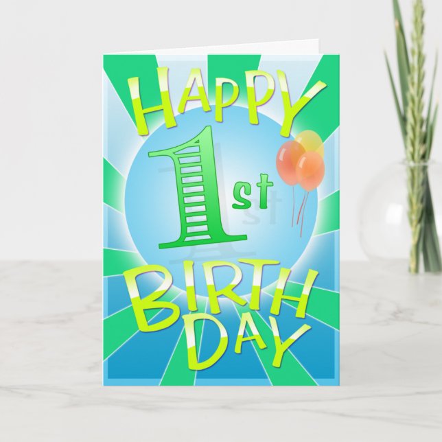 1st födelsedag för lycklig kort (Framsida)