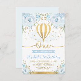 1st födelsedag för pastellfärgad luftballong för inbjudningar