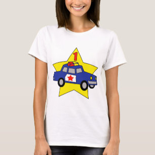 1st födelsedag för polis t-shirt