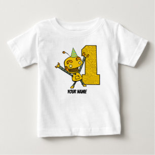 1st födelsedag för robot t shirt