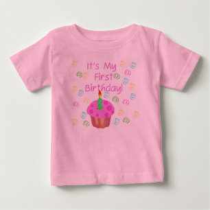 1st födelsedag för rosa muffin tee shirt