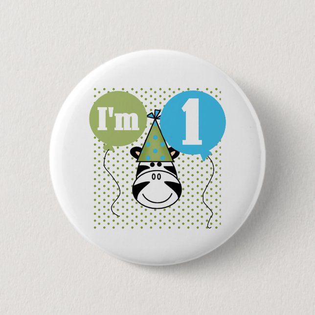 1st födelsedag för sebra knapp (Framsida)