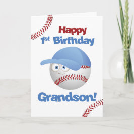 1st födelsedag för sonson, baseballtema kort