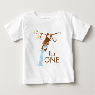 1st födelsedag för uppnosiga apablåttrandar t shirt