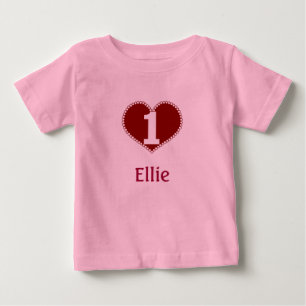 1st födelsedag för valentin t shirt
