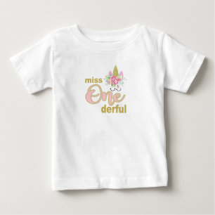 1st födelsedag Fröcken för onederful Unicorn T Shirt