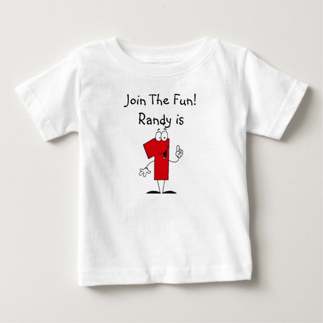 1st Födelsedag skräddarsy T-tröja Tee Shirt (Framsida)