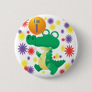 1st Födelsedagalligator Knapp