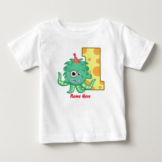 1st födelsedaganpassningsbar för monster tee (Framsida)