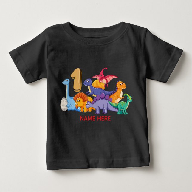 1st FödelsedagDinosaurparty T Shirt (Framsida)