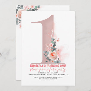 1st födelsedaginbjudan för flickor inbjudningar