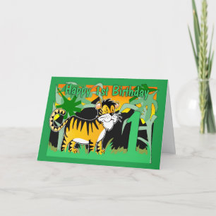 1st Födelsedagkort - tiger Kort