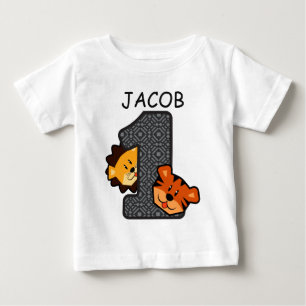 1st FödelsedagLeopardtiger och lejon 1 årig A1 T Shirt