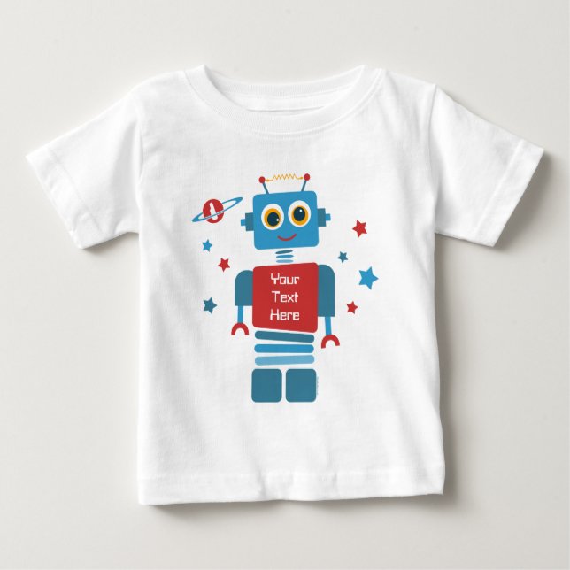 1st födelsedagPD för robot Tee Shirt (Framsida)