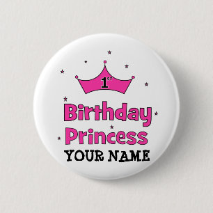 1st FödelsedagPrincess!  med rosakronan Knapp