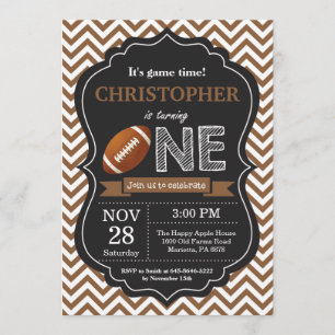 1st födelsedagsfest för fotbollfödelsedaginbjudan inbjudningar