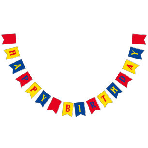 1st födelsedagsfest för primära blått för fä vimplar