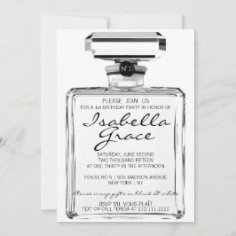 1ST födelsedagsfest för svart- & vitmodetema Inbjudningar