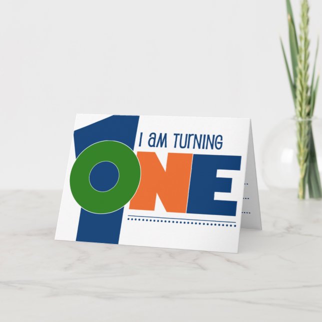 1st födelsedagsfest inbjudan för höft (Framsida)