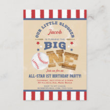 1st födelsedagstjärnor & randar för Retro baseball