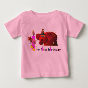 1st FödelsedagT-tröja & skjortor: Röd elefant Tee Shirt