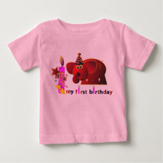 1st FödelsedagT-tröja & skjortor: Röd elefant Tröja