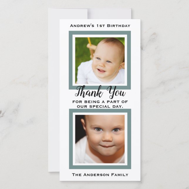 1st födelsedagtack för pojke tack kort (Framsida)