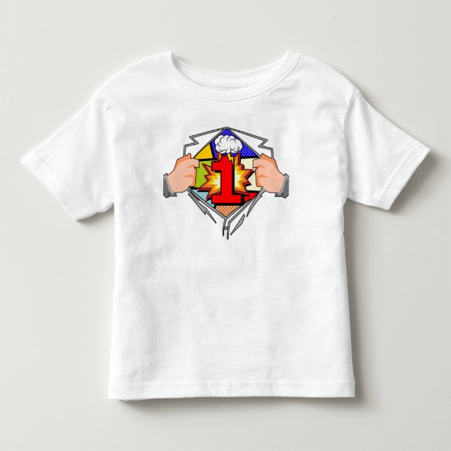 1st Födelsedagtecknad T-shirt (Framsida)