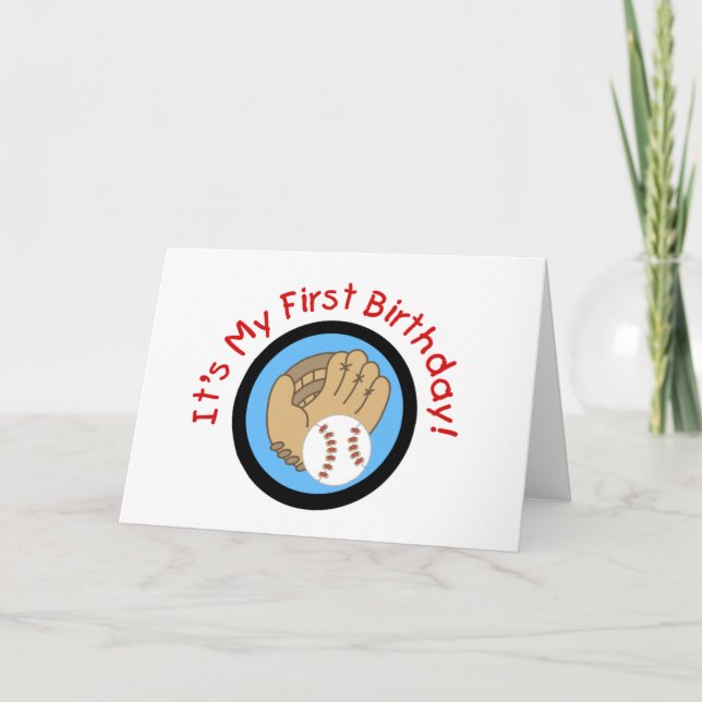1st födelsedagTshirts och gåvor för baseball och Kort (Framsida)