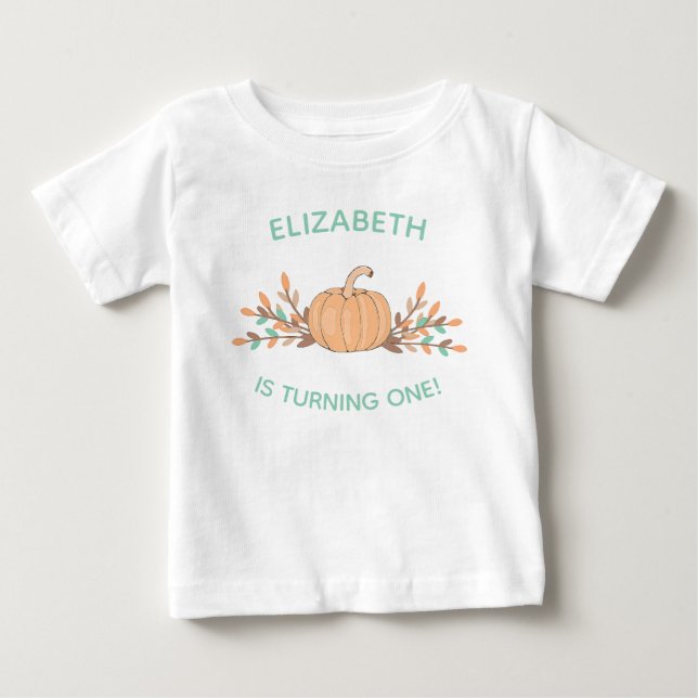 1st För födelsedag pumpa lite i pastell T Shirt (Framsida)