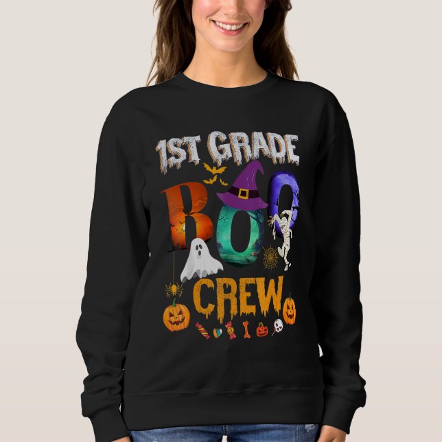 1st Grade Boo Crew Teacher Student  Halloween Cost T Shirt (Framsida)