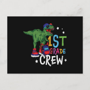 1st Grade Crew Dinosaur Tillbaka till skolan prese Vykort