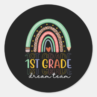 1st Grade Dream Team Rainbow Back To School Teache Runt Klistermärke
