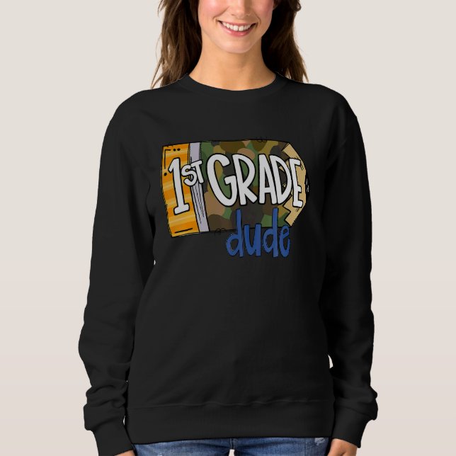 1st Grade Dude  Back To School For Kids Boys T Shirt (Framsida)
