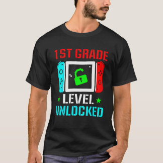 1st Grade Level Unlocked  Back To School Gamer Boy T Shirt