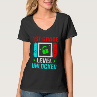 1st Grade Level Unlocked  Back To School Gamer Boy T Shirt