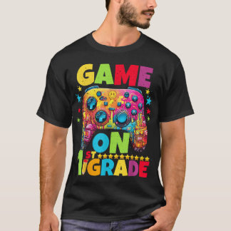1St Grade Level Unlocked Video Gamer Pixel Back  T Shirt