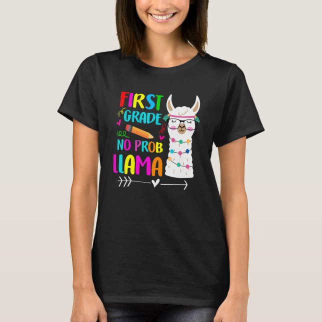 1st Grade No Prob Llama Teacher Back To School Gir T Shirt (Framsida)