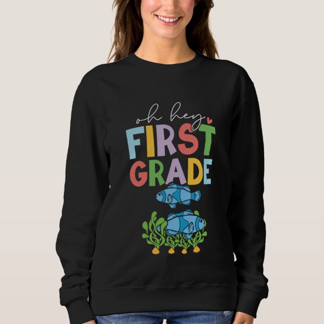 1st Grade Outfit Boys Kids Fish - First Day of Fir T Shirt (Framsida)