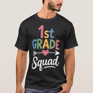1st Grade Squad Firsteacher Studenteam Backo Schoo T Shirt