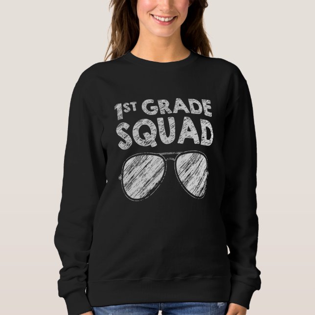 1st Grade Squad Glasses Back To School Teacher Stu T Shirt (Framsida)