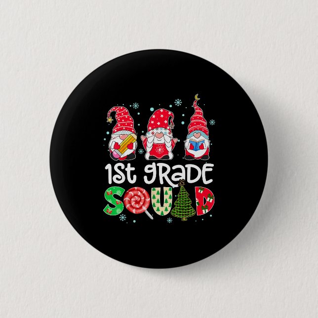1st Grade Squad Gnome Teacher Christmas Ne Buffalo Knapp (Framsida)