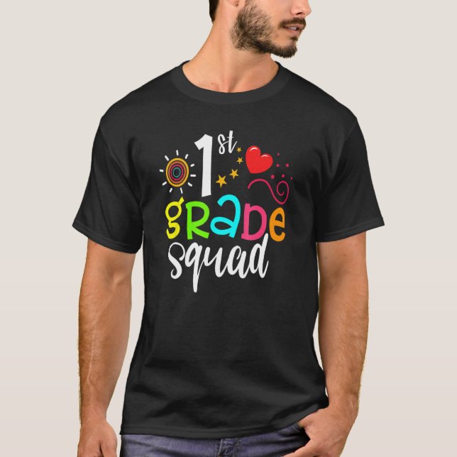 1st Grade Squad Team  Back To School Girls Boys Te T Shirt (Framsida)