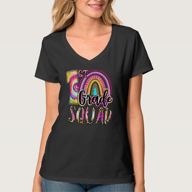 1st Grade Squad Tie Dye Back To School Teacher Stu T Shirt (Framsida)