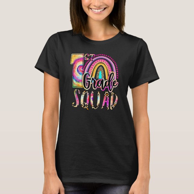 1st Grade Squad Tie Dye Back To School Teacher Stu T Shirt (Framsida)